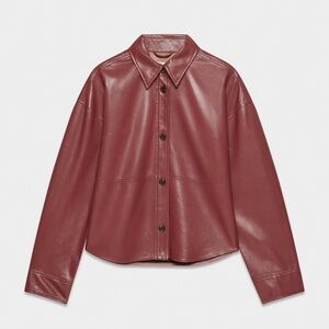 Babaton red leather jacket